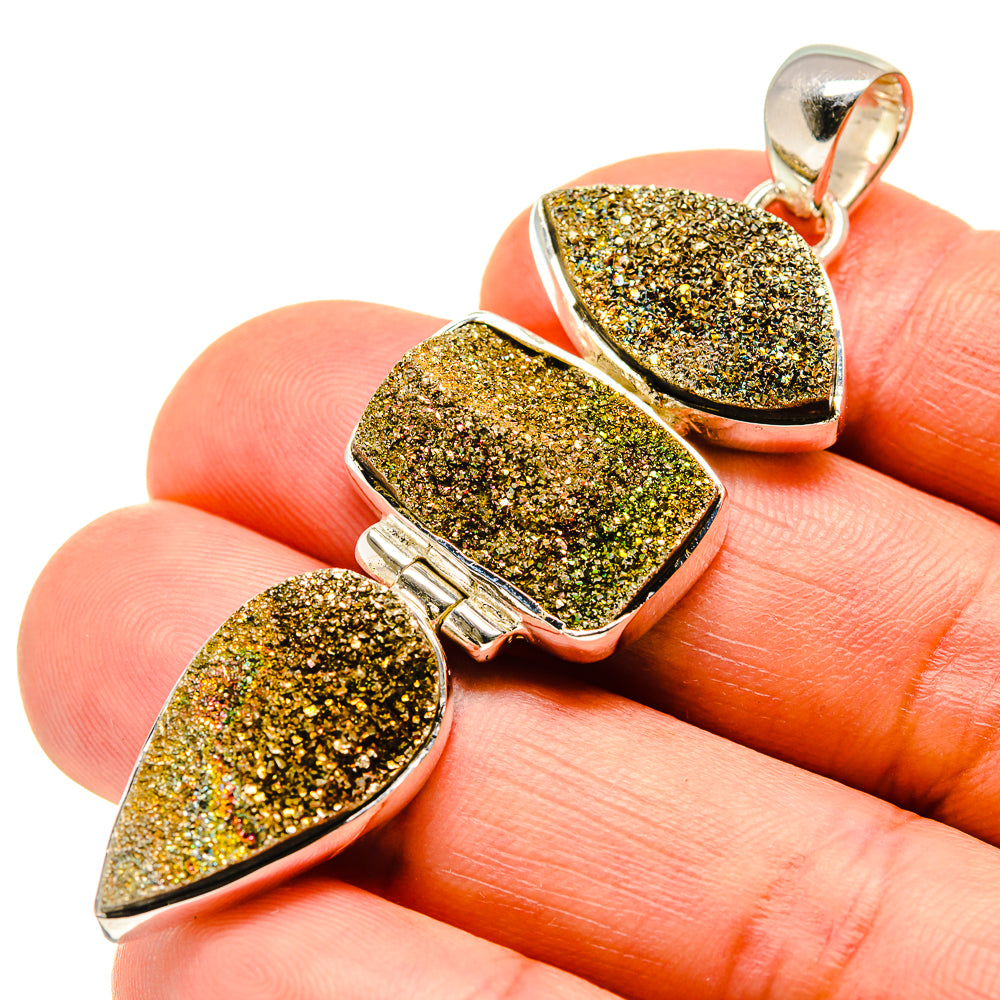 Spectro Pyrite Druzy Pendants handcrafted by Anasilvercos - PD748153