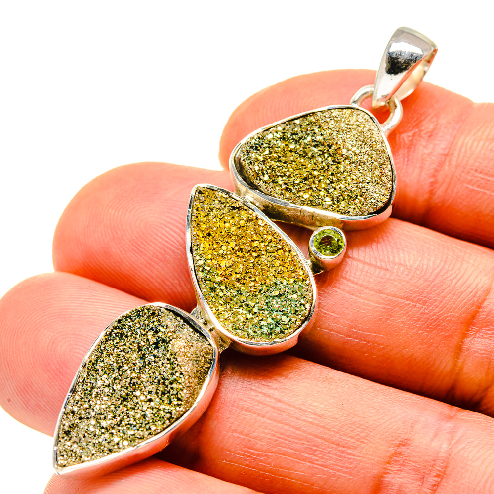 Spectro Pyrite Druzy Pendants handcrafted by Anasilvercos - PD748158