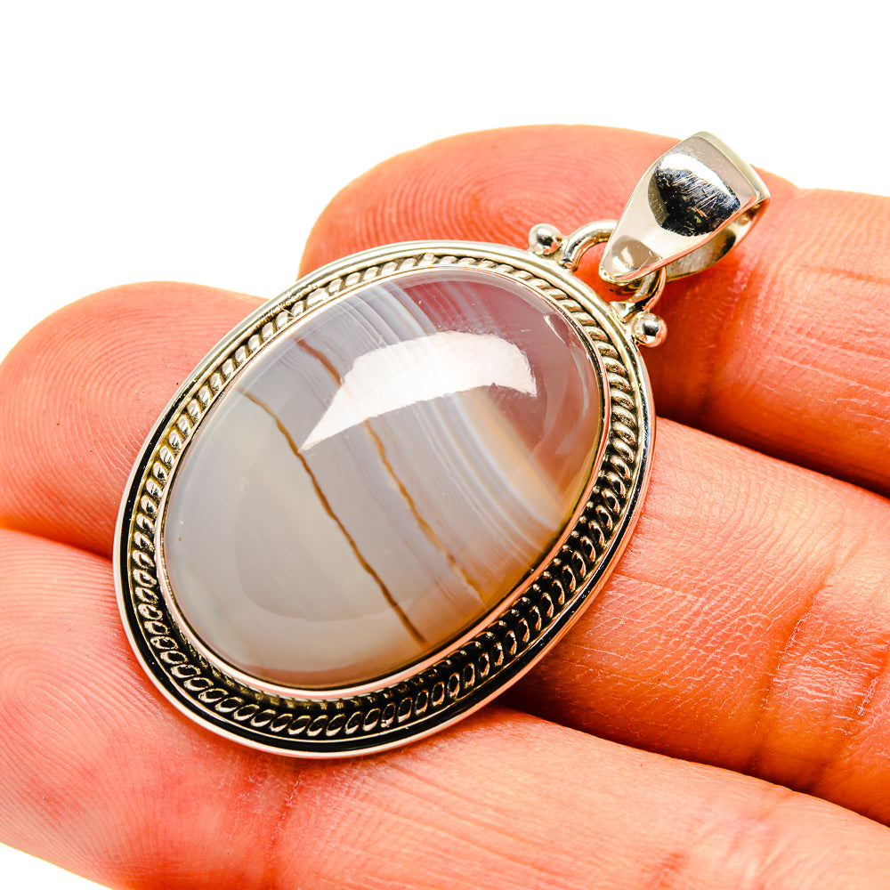 Botswana Agate Pendants handcrafted by Anasilvercos - PD748268