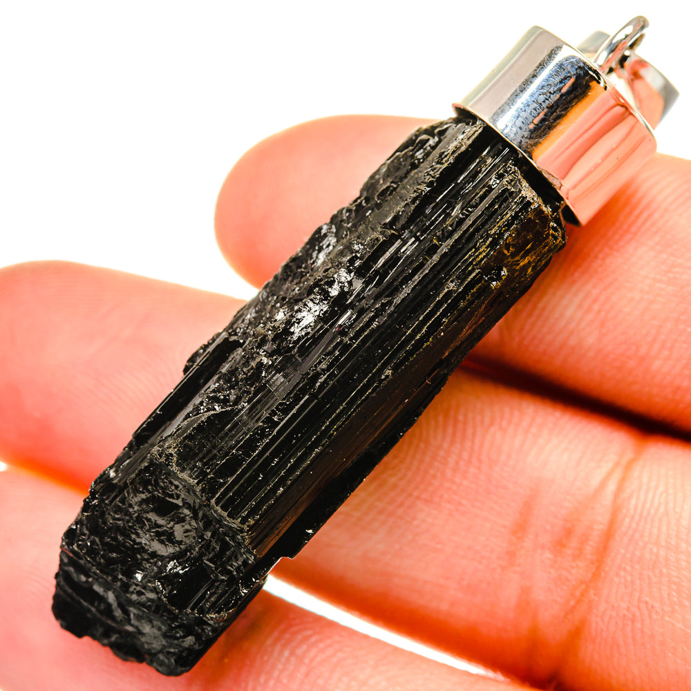 Black Tourmaline Pendants handcrafted by Anasilvercos - PD7485