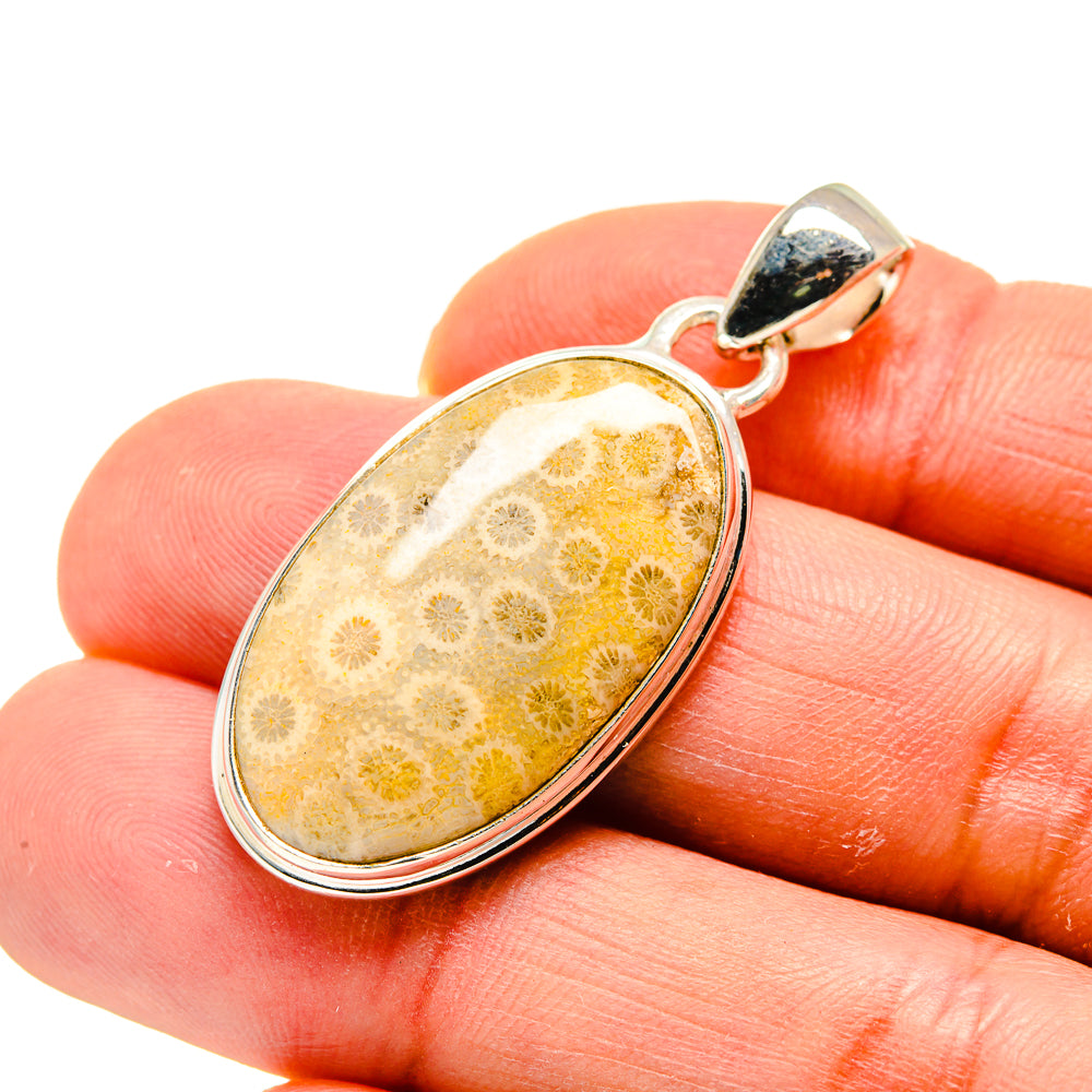 Fossil Coral Pendants handcrafted by Anasilvercos - PD748582