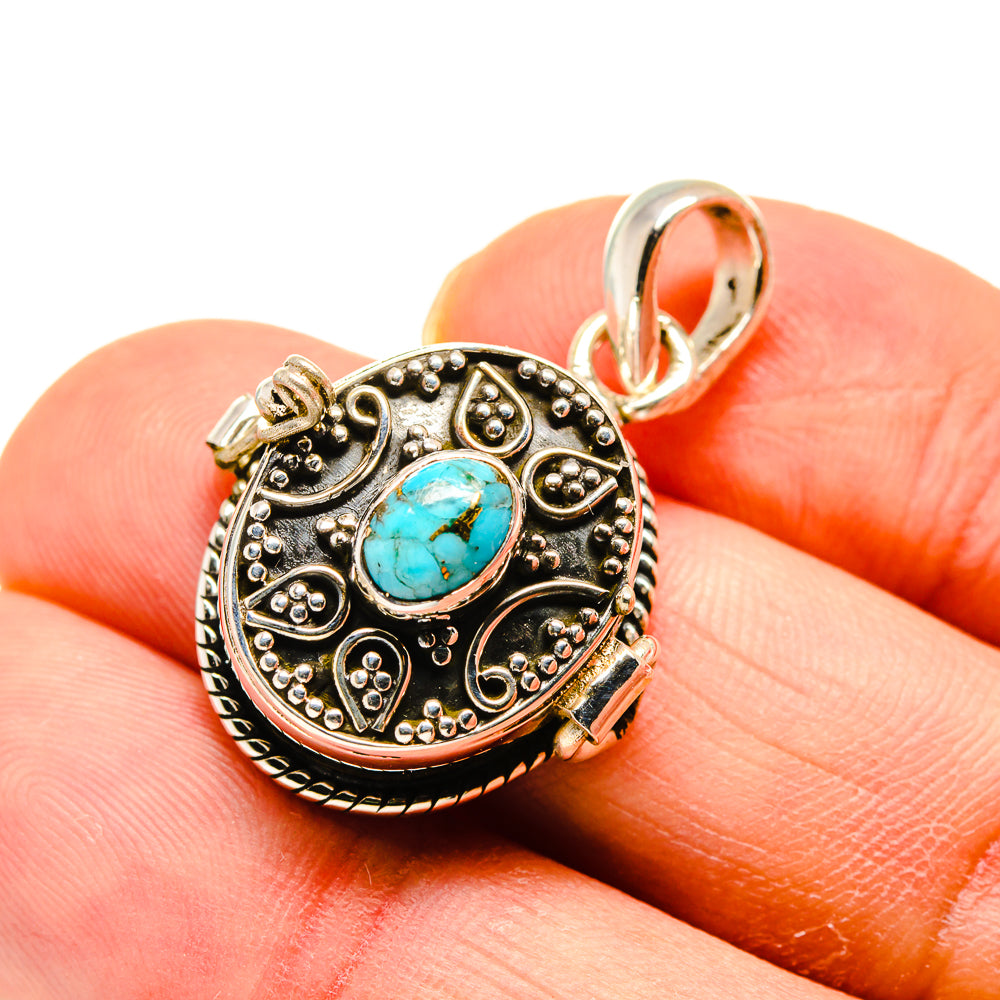Blue Copper Composite Turquoise Pendants handcrafted by Anasilvercos - PD748687