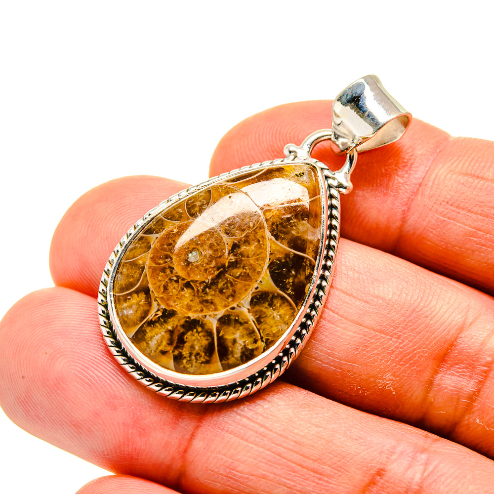 Ammonite Fossil Pendants handcrafted by Anasilvercos - PD749101