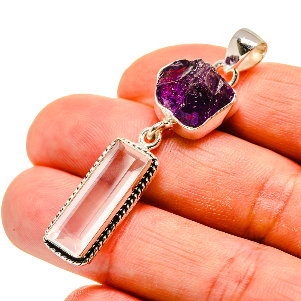Rose Quartz Pendants handcrafted by Anasilvercos - PD749139