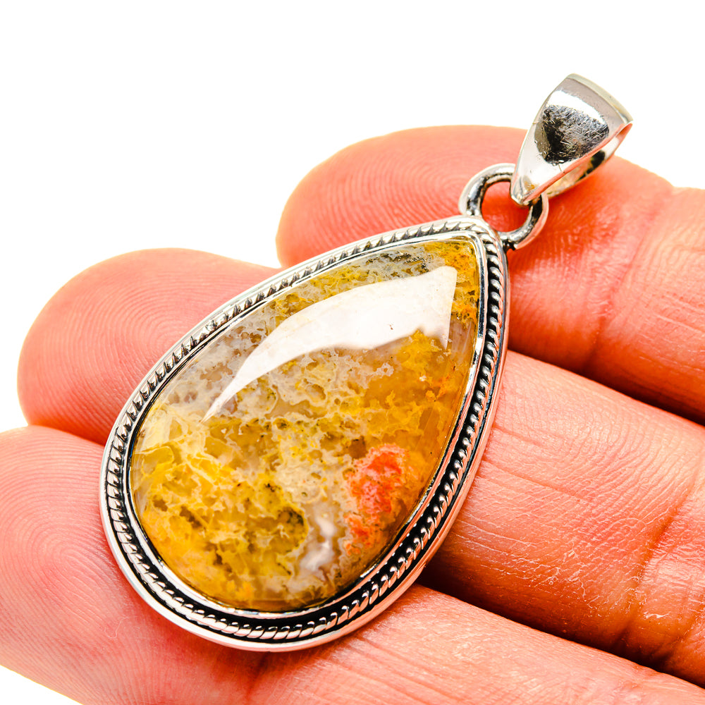 Plume Agate Pendants handcrafted by Anasilvercos - PD749250