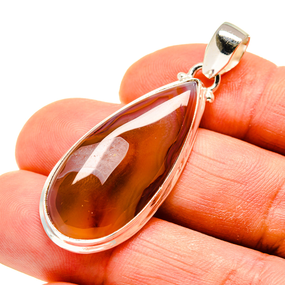 Orange Botswana Agate Pendants handcrafted by Anasilvercos - PD749323
