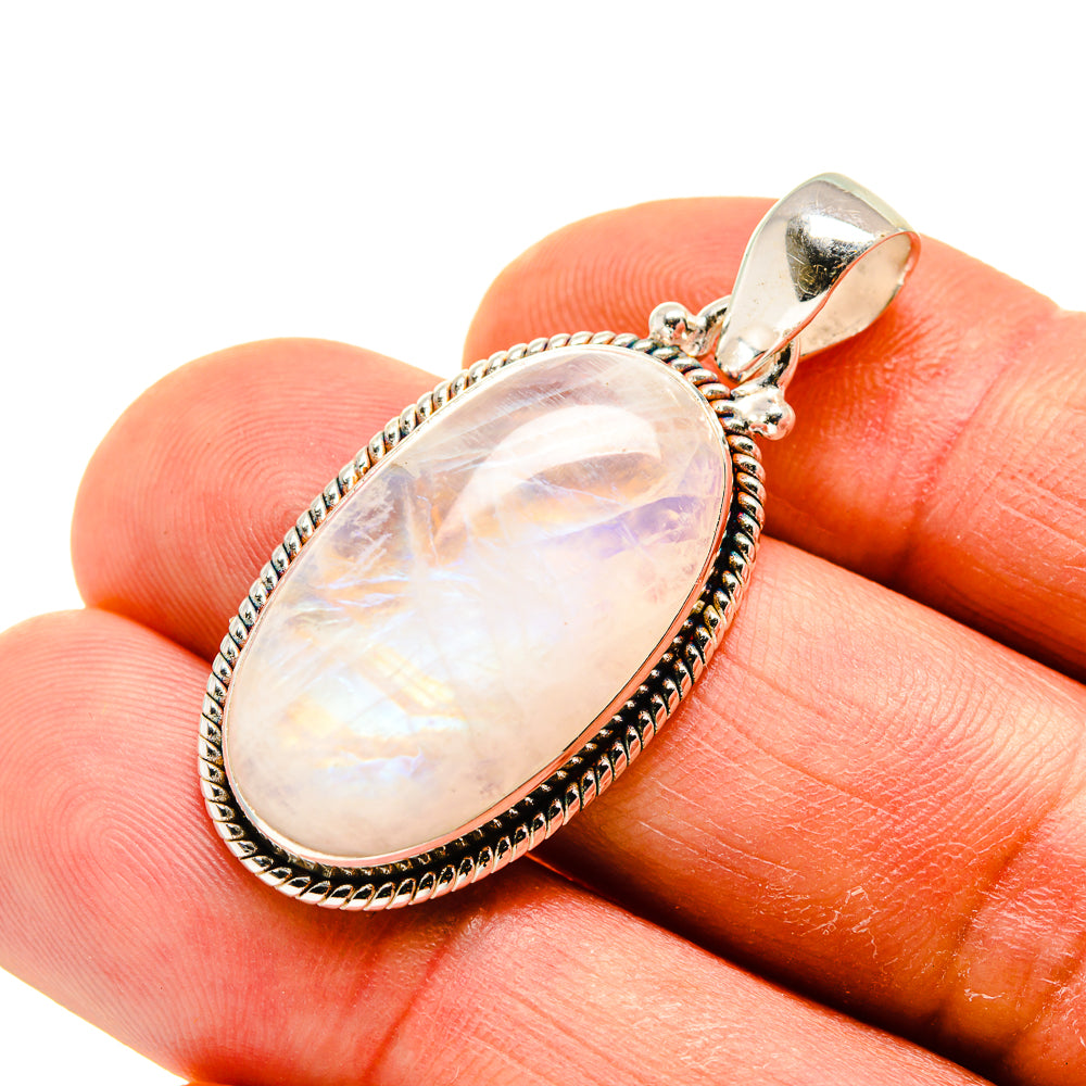Rainbow Moonstone Pendants handcrafted by Anasilvercos - PD749401