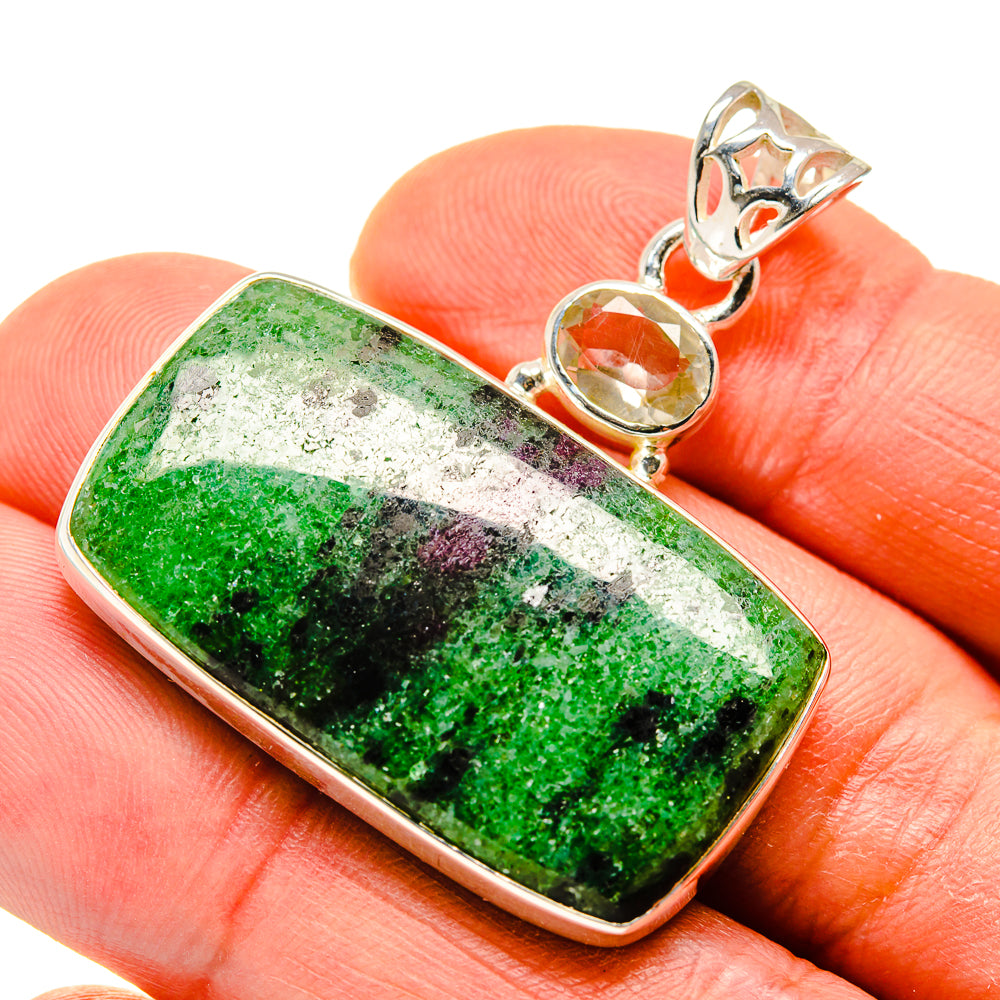 Ruby Zoisite Pendants handcrafted by Anasilvercos - PD749424
