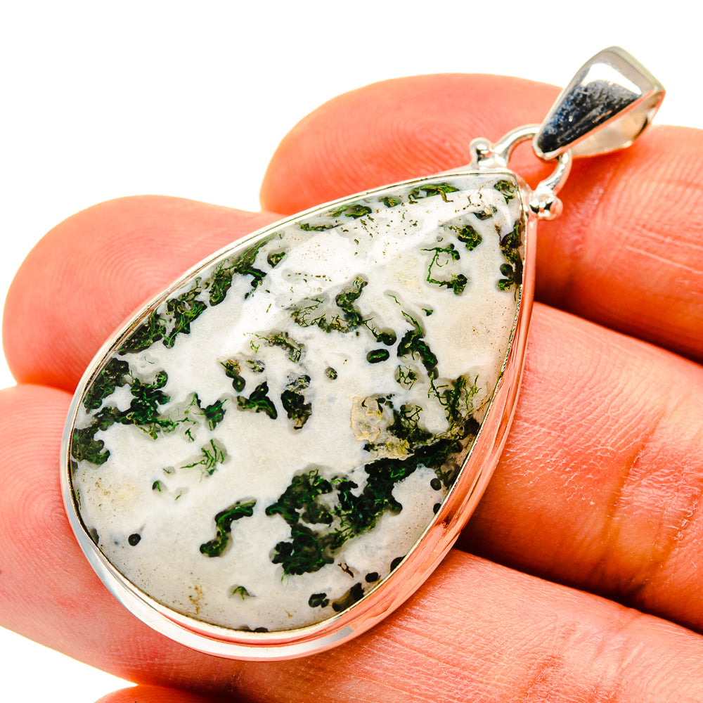 Green Moss Agate Pendants handcrafted by Anasilvercos - PD749446