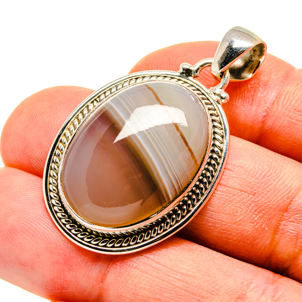 Botswana Agate Pendants handcrafted by Anasilvercos - PD749602
