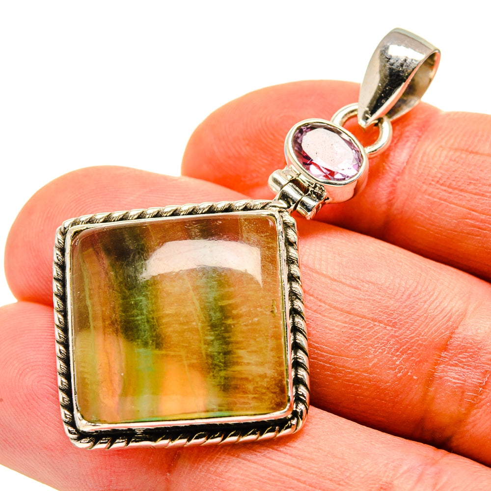 Green Fluorite Pendants handcrafted by Anasilvercos - PD749619