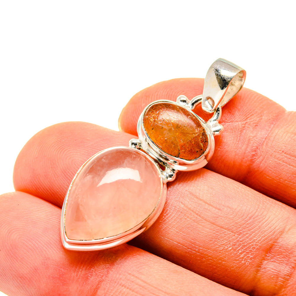 Rose Quartz Pendants handcrafted by Anasilvercos - PD749683