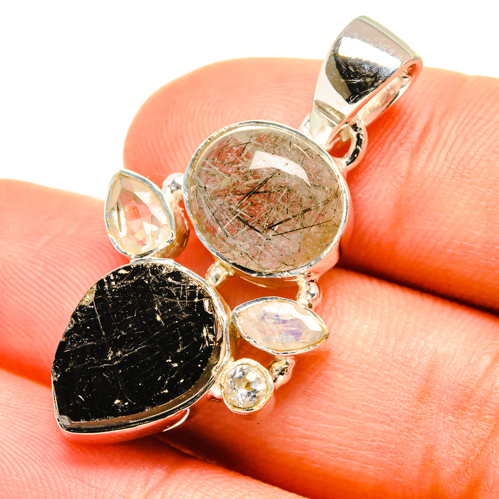 Black Tourmaline Pendants handcrafted by Anasilvercos - PD7498