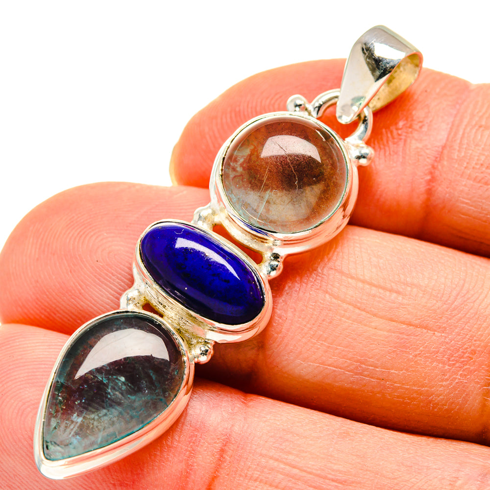 Blue Fluorite Pendants handcrafted by Anasilvercos - PD749941
