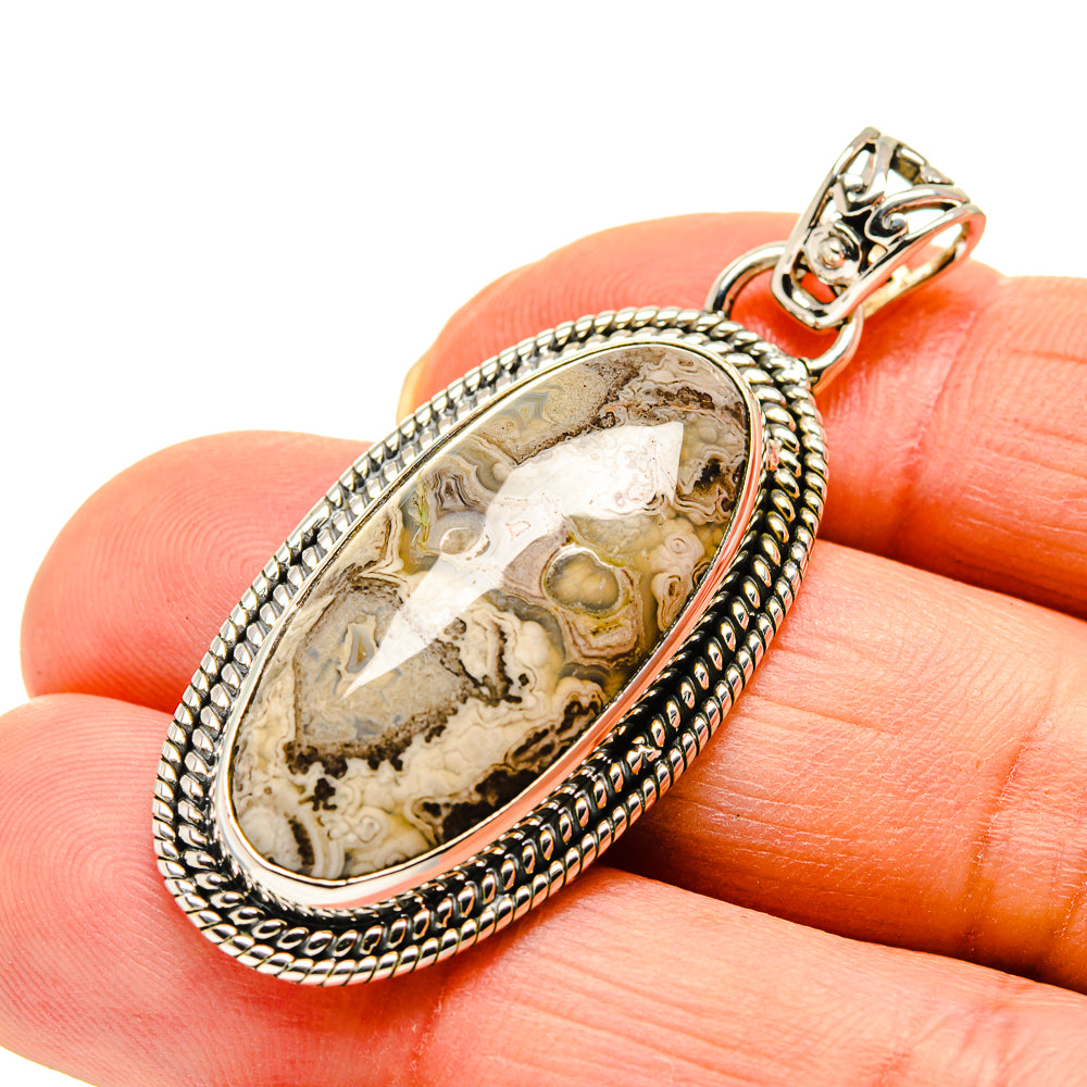 Laguna Lace Agate Pendants handcrafted by Anasilvercos - PD750361