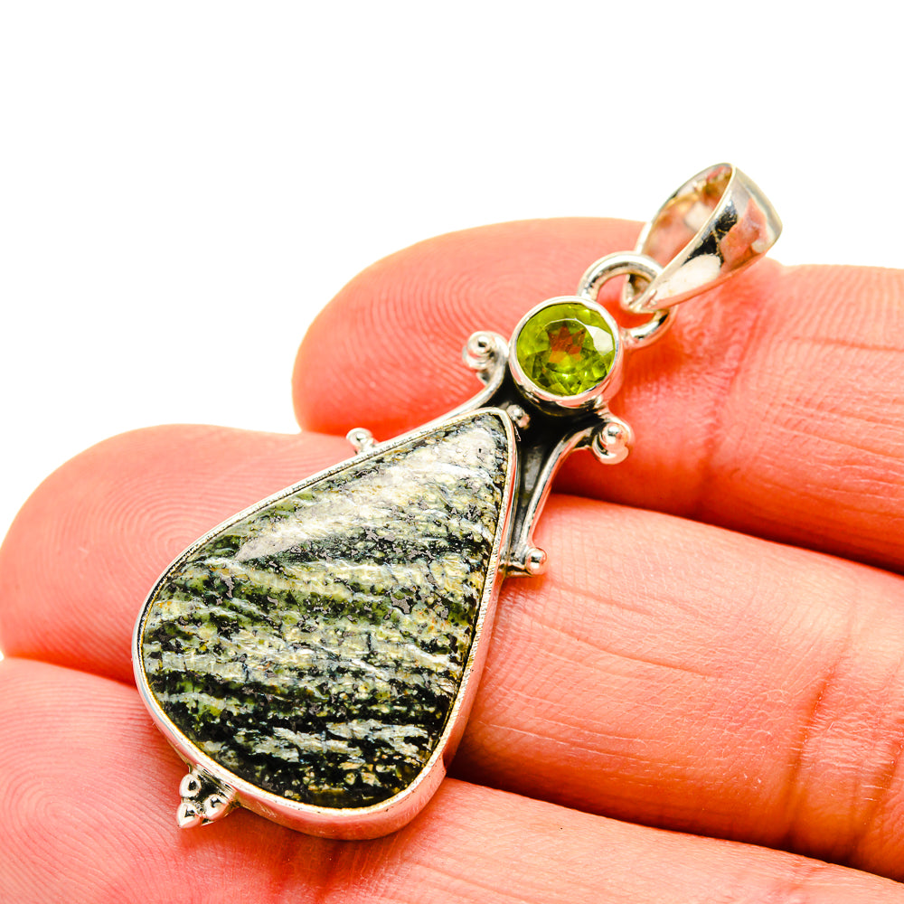 Green Vein Jasper Pendants handcrafted by Anasilvercos - PD750473