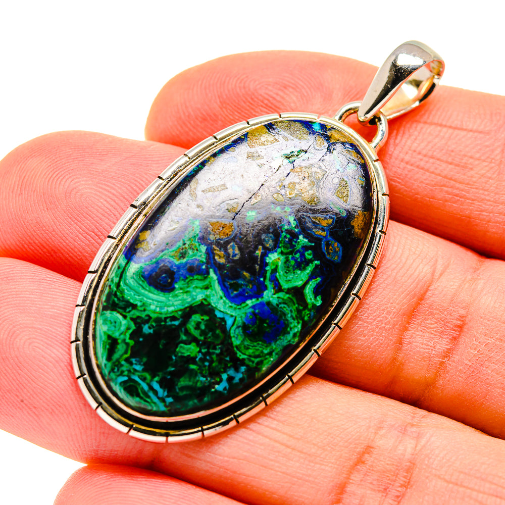 Malachite In Chrysocolla Pendants handcrafted by Anasilvercos - PD750592