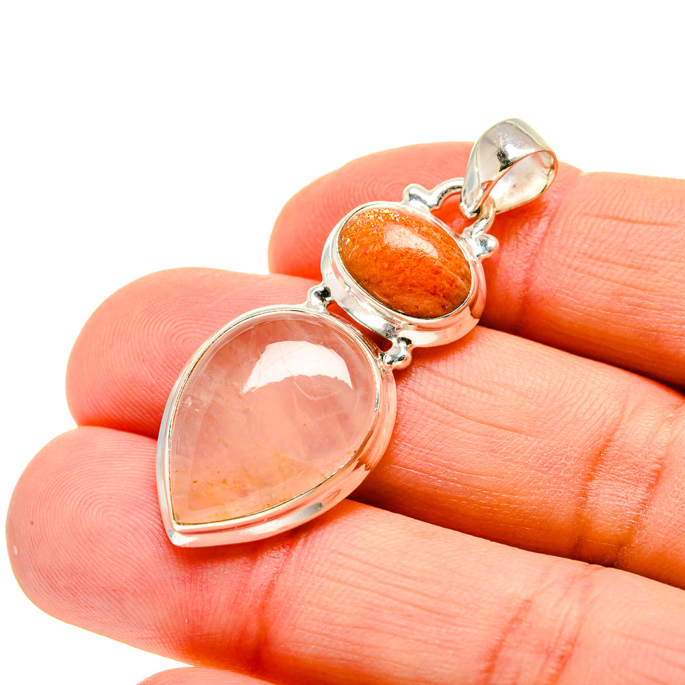 Rose Quartz Pendants handcrafted by Anasilvercos - PD750647