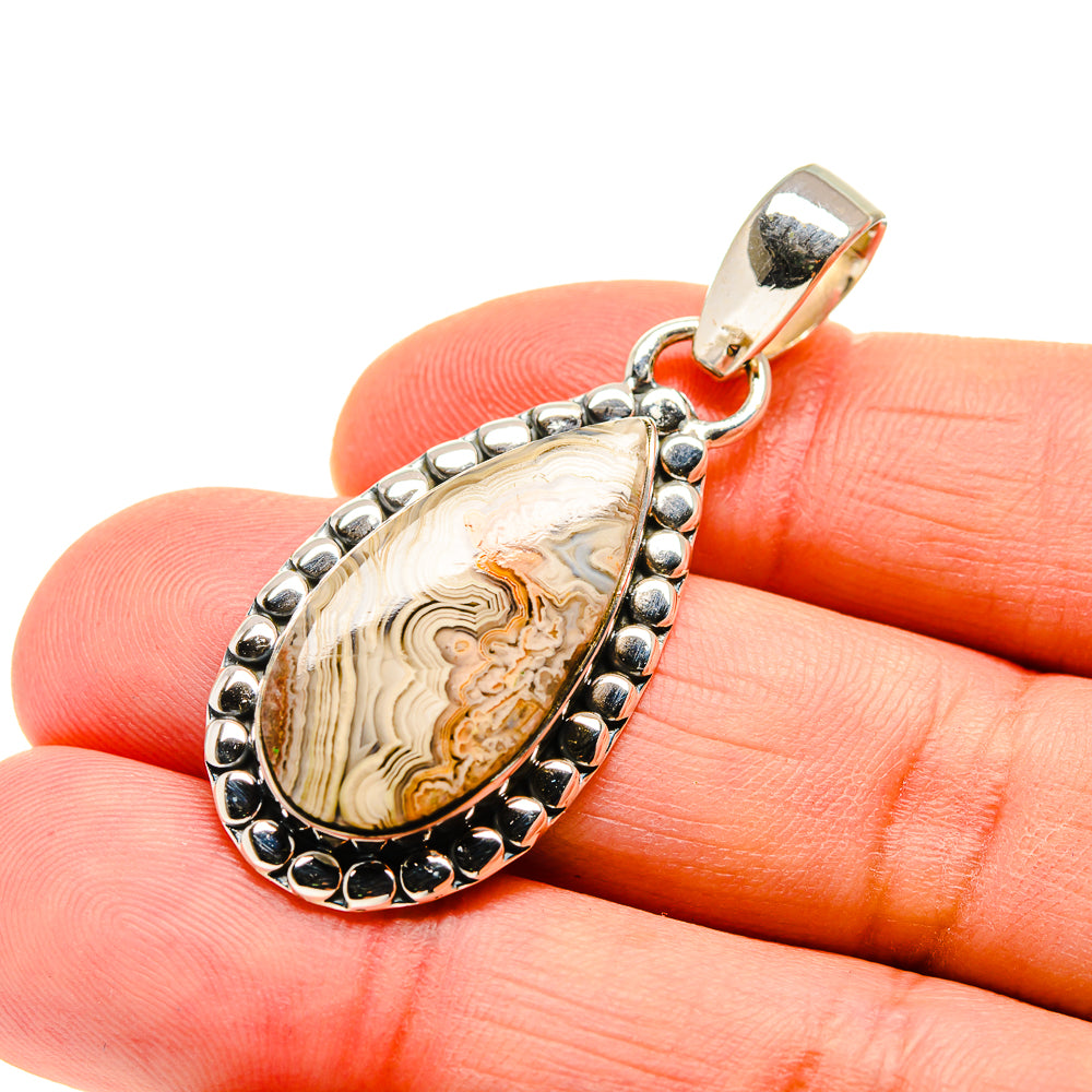 Laguna Lace Agate Pendants handcrafted by Anasilvercos - PD750679