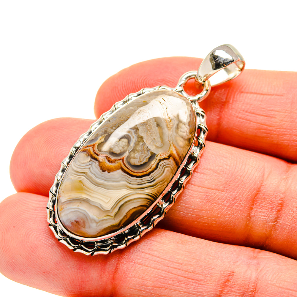 Laguna Lace Agate Pendants handcrafted by Anasilvercos - PD750695