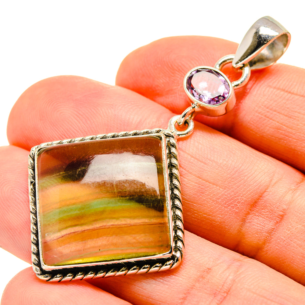 Green Fluorite Pendants handcrafted by Anasilvercos - PD750769