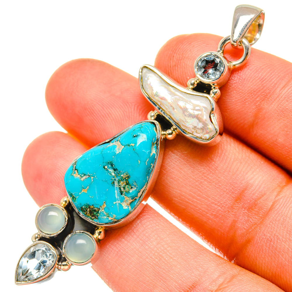 Arizona Turquoise Pendants handcrafted by Anasilvercos - PD7508