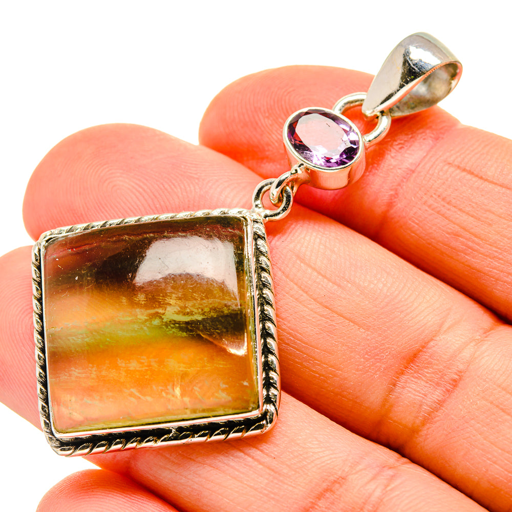 Green Fluorite Pendants handcrafted by Anasilvercos - PD750900