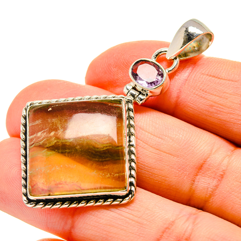 Green Fluorite Pendants handcrafted by Anasilvercos - PD750901