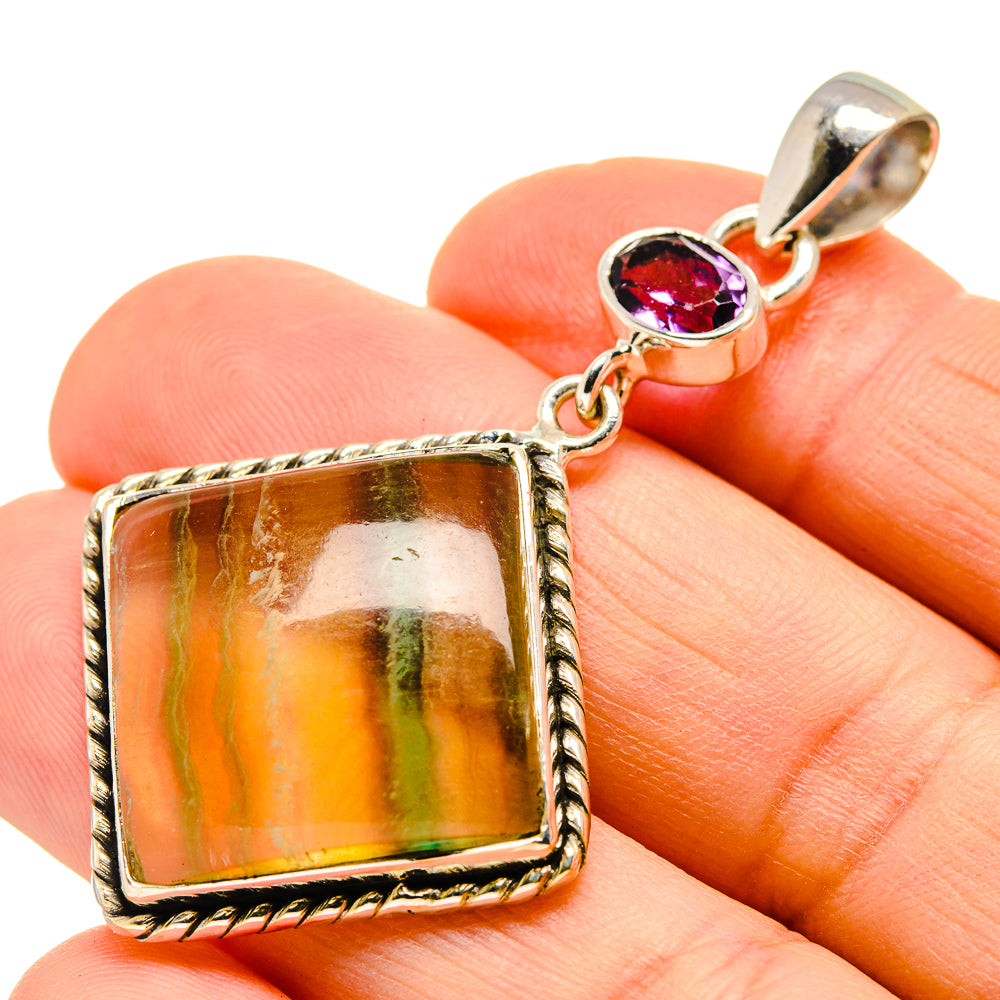 Green Fluorite Pendants handcrafted by Anasilvercos - PD751049
