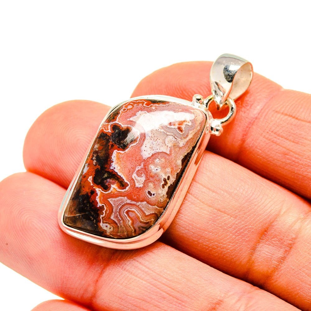 Crazy Lace Agate Pendants handcrafted by Anasilvercos - PD751250
