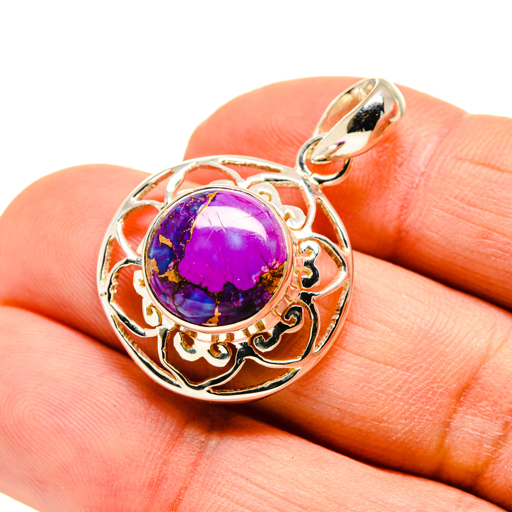 Purple Copper Composite Turquoise Pendants handcrafted by Anasilvercos - PD751357