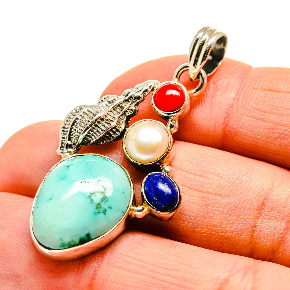 Tibetan Turquoise Pendants handcrafted by Anasilvercos - PD751370