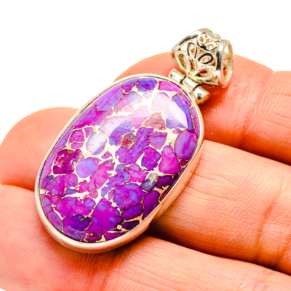 Purple Copper Composite Turquoise Pendants handcrafted by Anasilvercos - PD751381