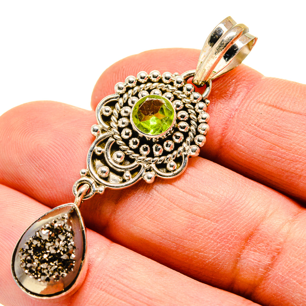 Pyrite Druzy Pendants handcrafted by Anasilvercos - PD751396