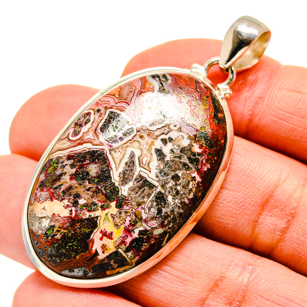 Crazy Lace Agate Pendants handcrafted by Anasilvercos - PD751427