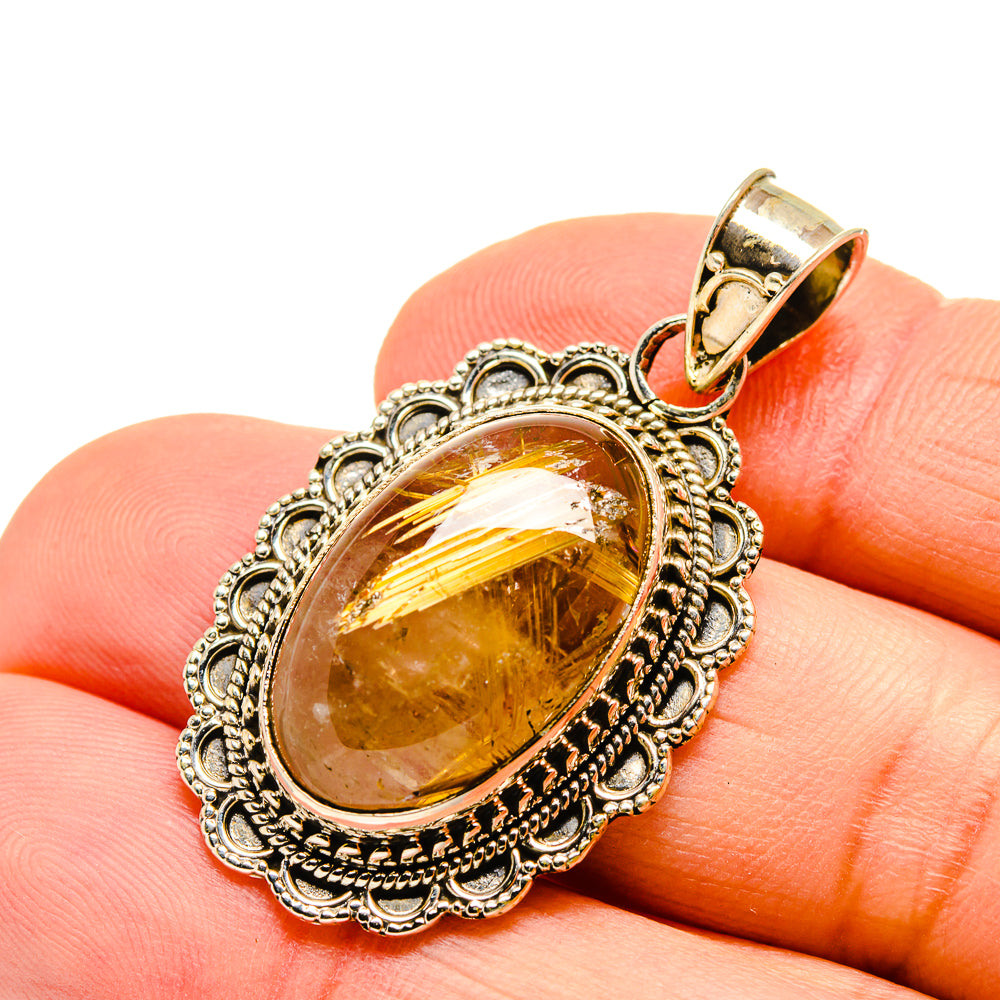 Rutilated Quartz Pendants handcrafted by Anasilvercos - PD751499