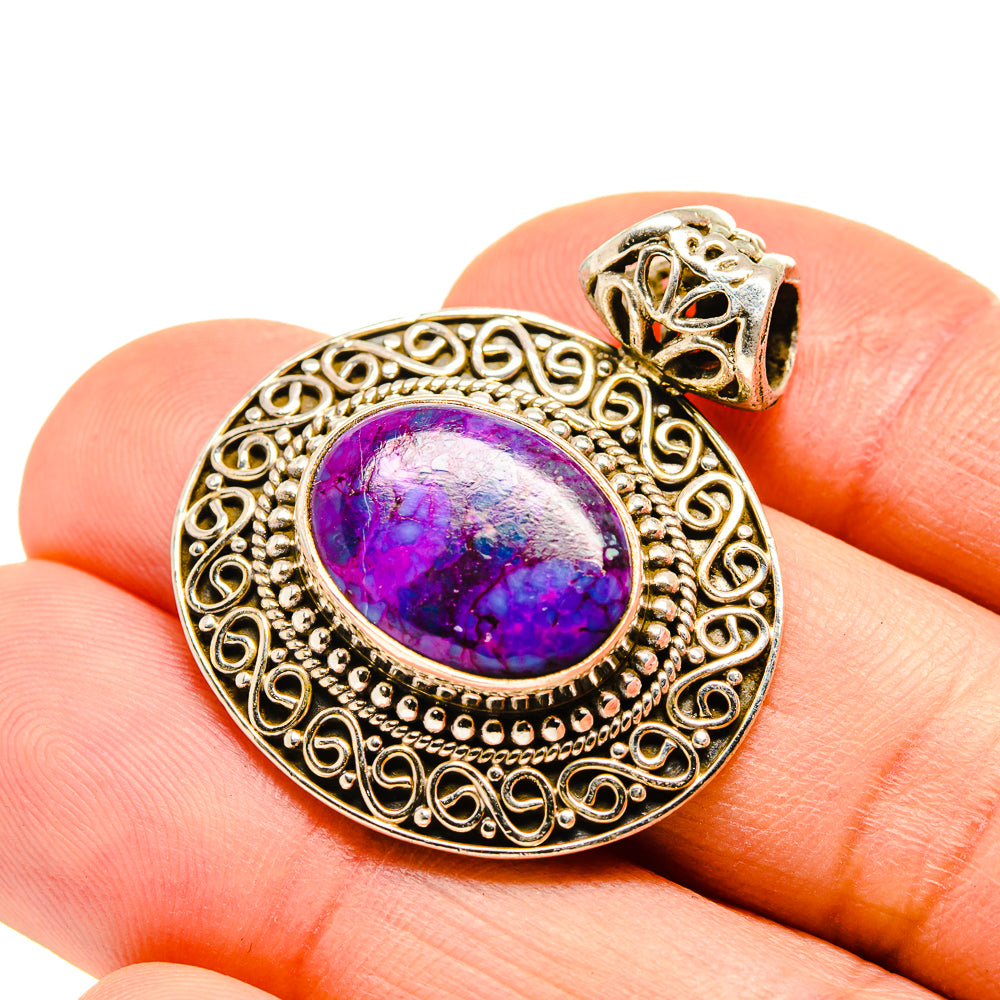Purple Copper Composite Turquoise Pendants handcrafted by Anasilvercos - PD751534
