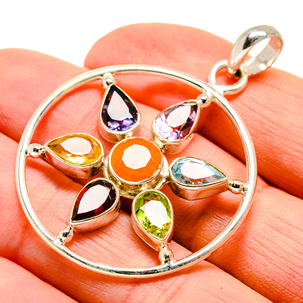 Multi-Stone Chakra Pendants handcrafted by Anasilvercos - PD751577