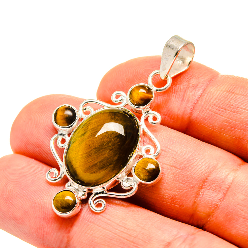 Tiger Eye Pendants handcrafted by Anasilvercos - PD751610