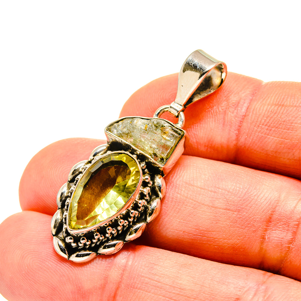 Yellow Quartz Pendants handcrafted by Anasilvercos - PD751612