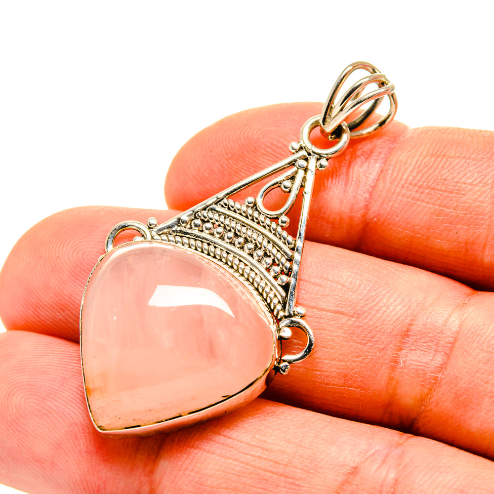 Rose Quartz Pendants handcrafted by Anasilvercos - PD751617