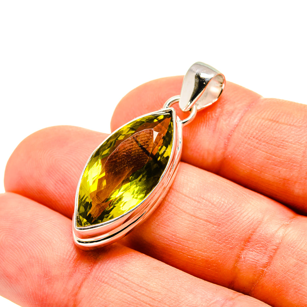 Olive Quartz Pendants handcrafted by Anasilvercos - PD751620