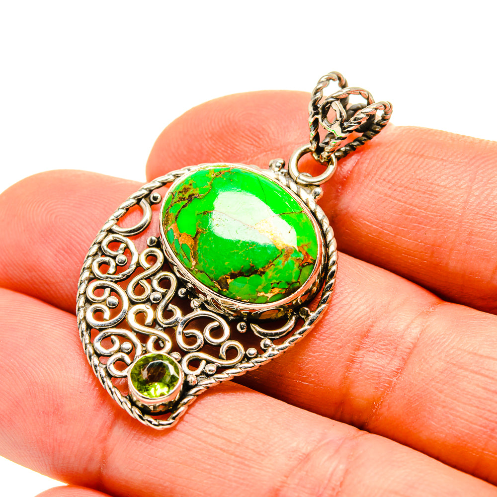 Green Copper Composite Turquoise Pendants handcrafted by Anasilvercos - PD751655