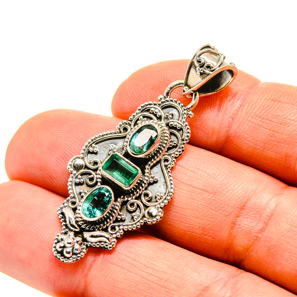 Zambian Emerald Pendants handcrafted by Anasilvercos - PD751669