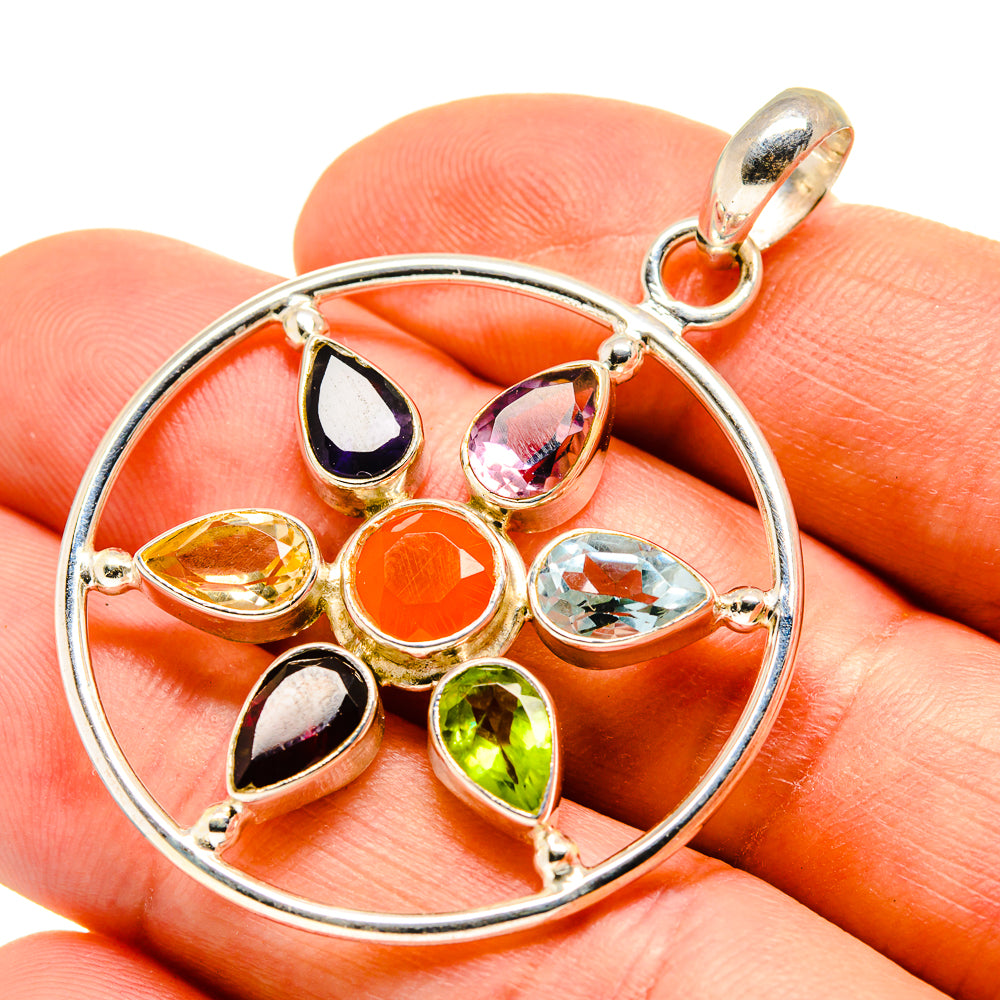 Multi-Stone Chakra Pendants handcrafted by Anasilvercos - PD751704