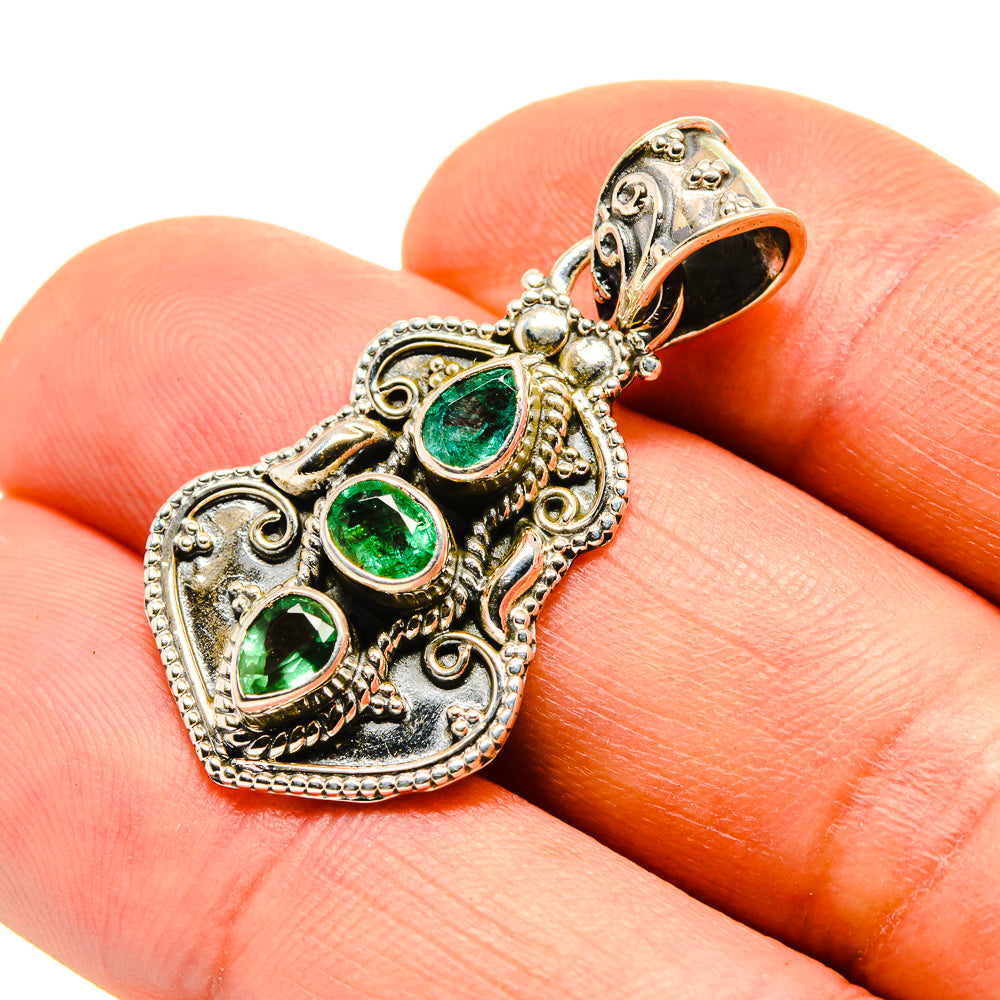 Zambian Emerald Pendants handcrafted by Anasilvercos - PD751709