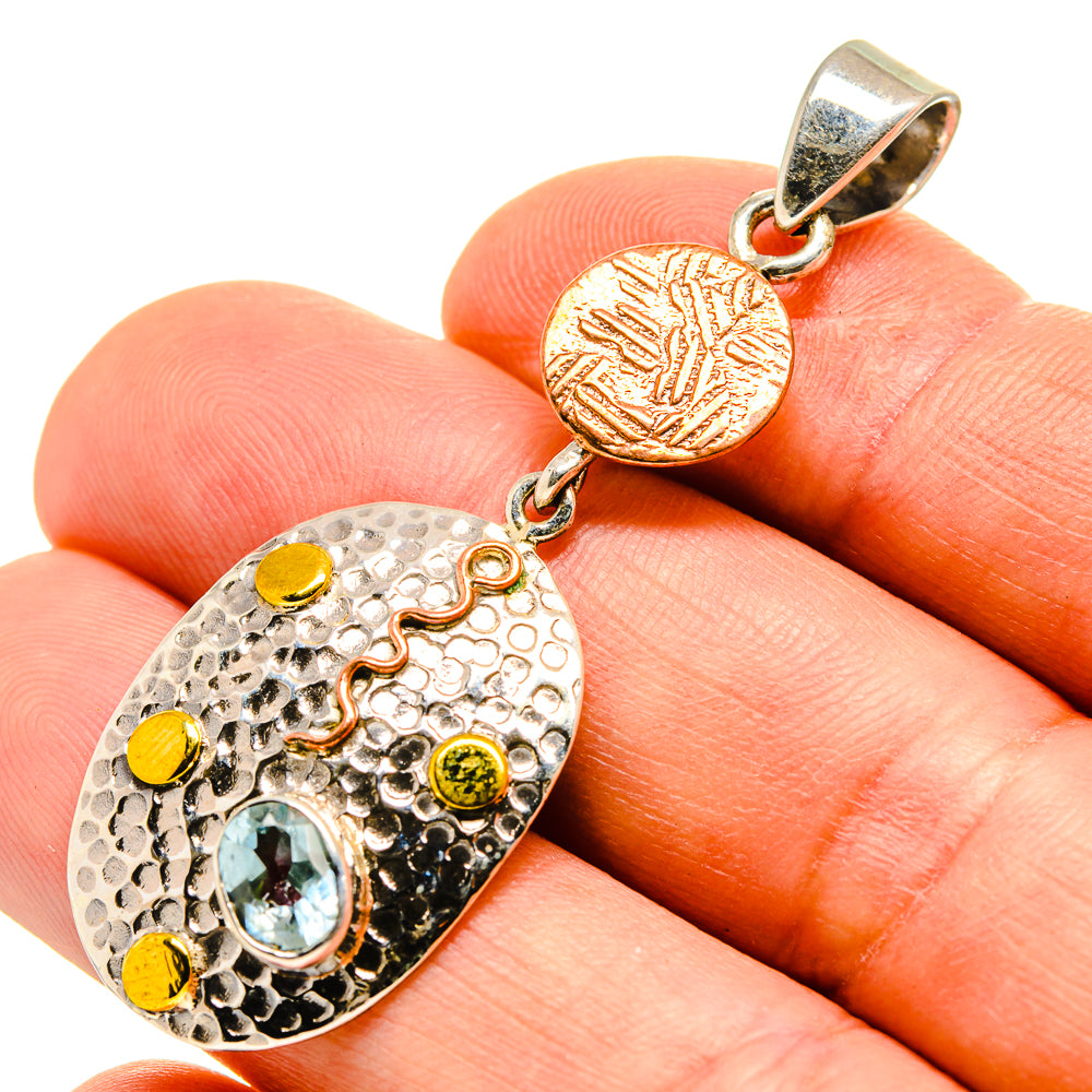 Blue Topaz Pendants handcrafted by Anasilvercos - PD751745