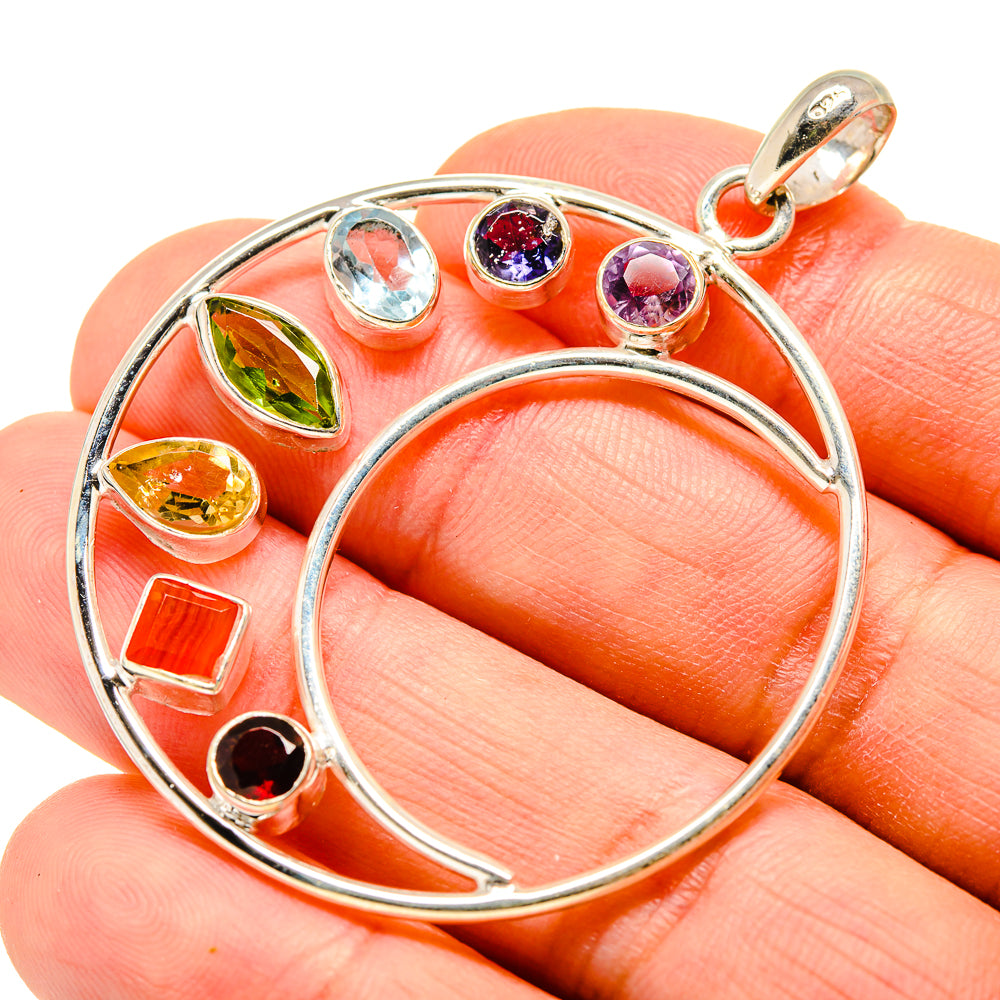 Multi-Stone Chakra Pendants handcrafted by Anasilvercos - PD751774