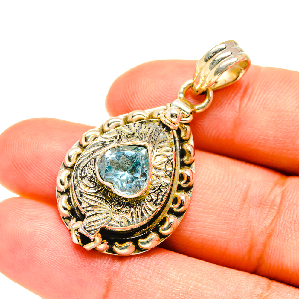 Blue Topaz Pendants handcrafted by Anasilvercos - PD7518