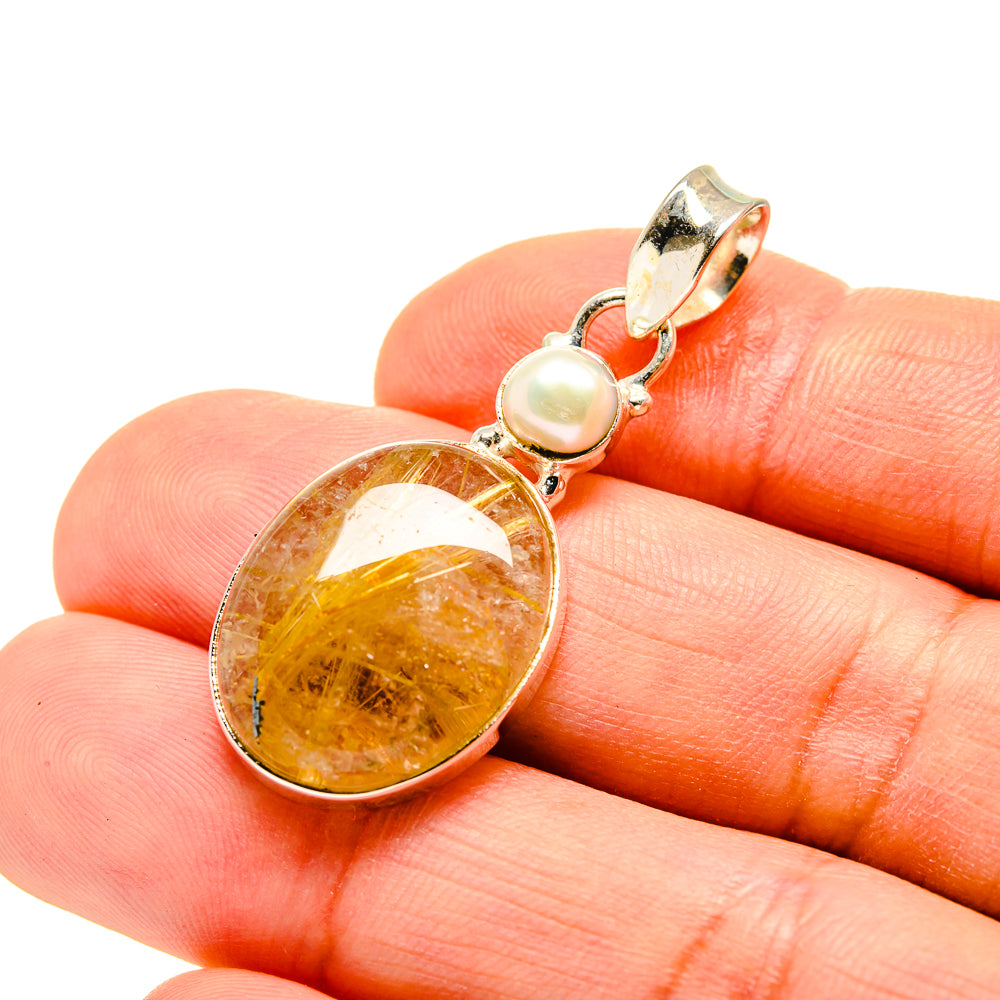 Rutilated Quartz Pendants handcrafted by Anasilvercos - PD751803